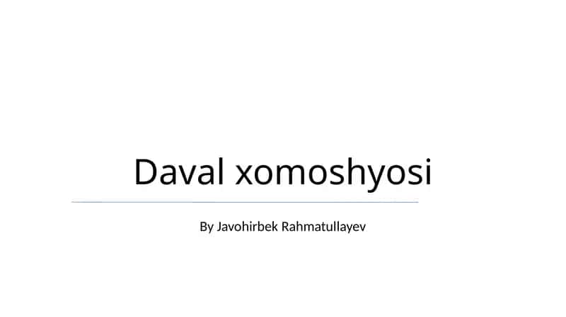 Daval xomoshyosi 1