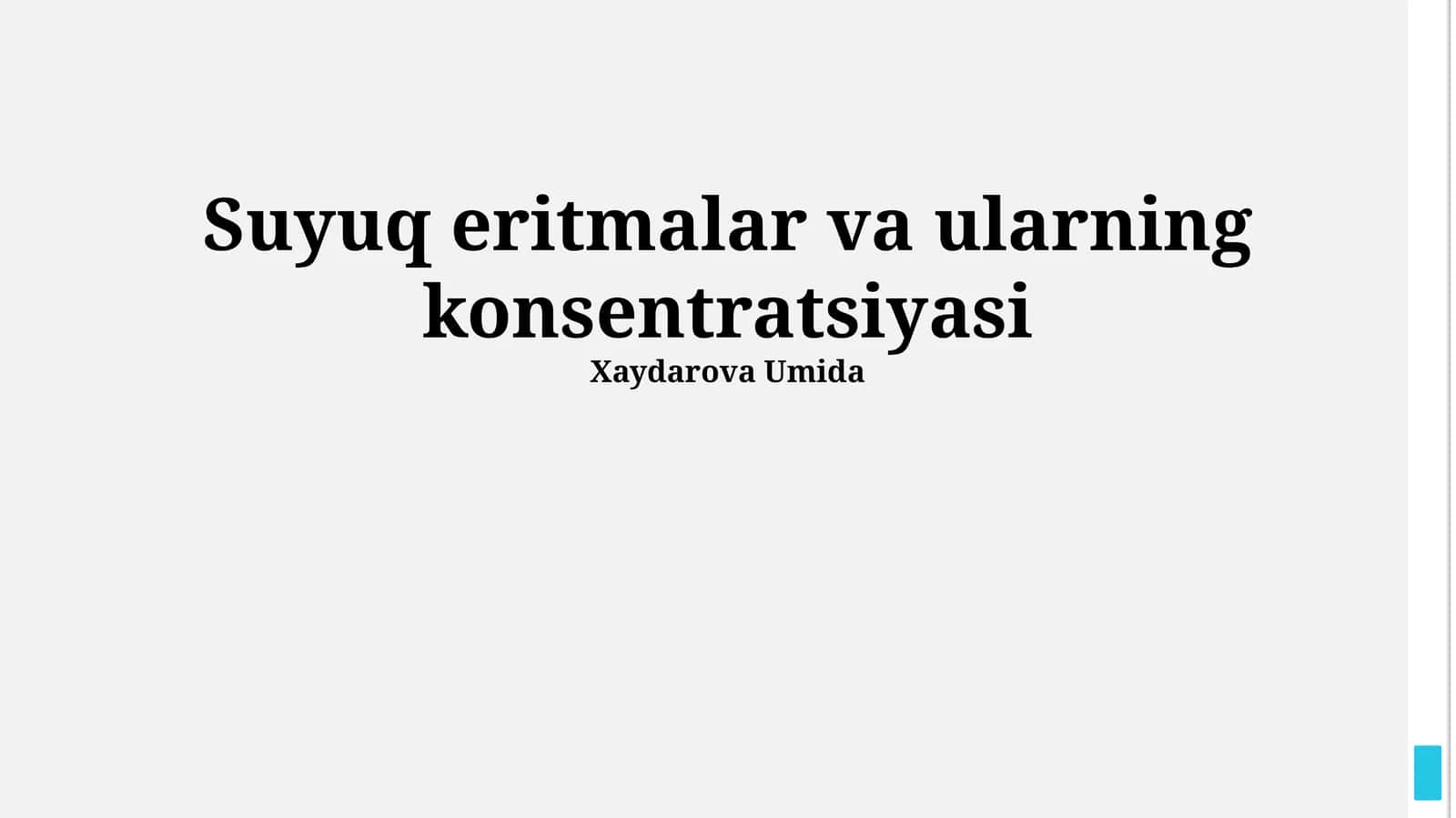 Suyuq eritmalar va ularning konsentratsiyasi 1