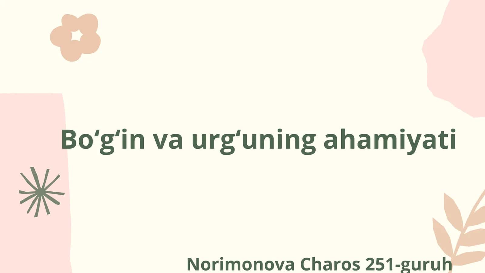 Bo'g'in va urg'uning ahamiyati 1