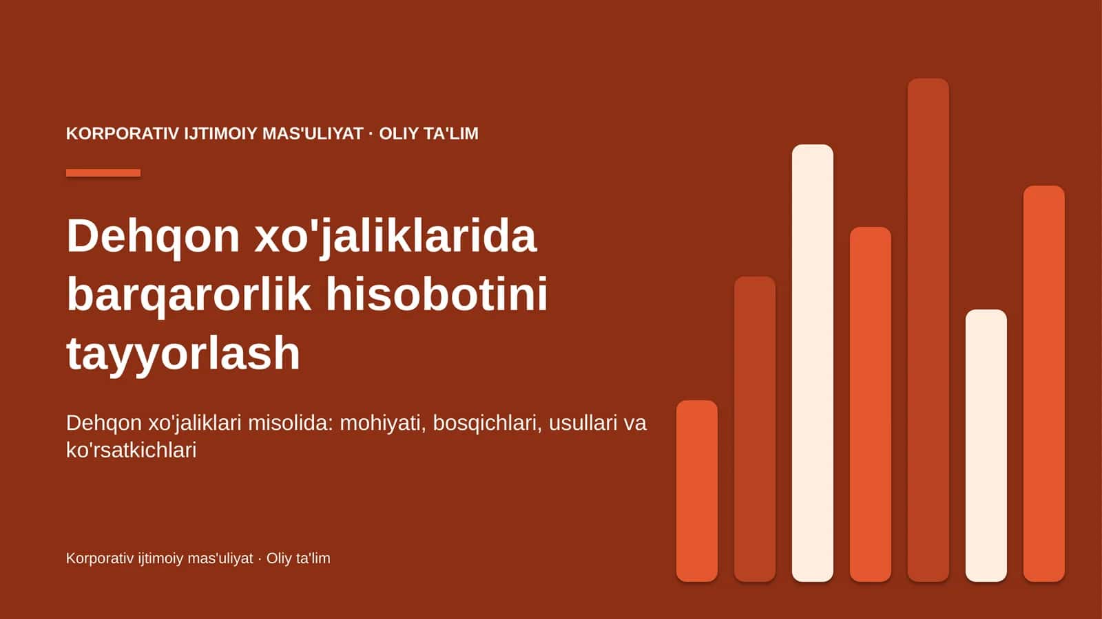 Dehqon xo'jaliklarida barqarorlik hisobotini tayyorlash 1