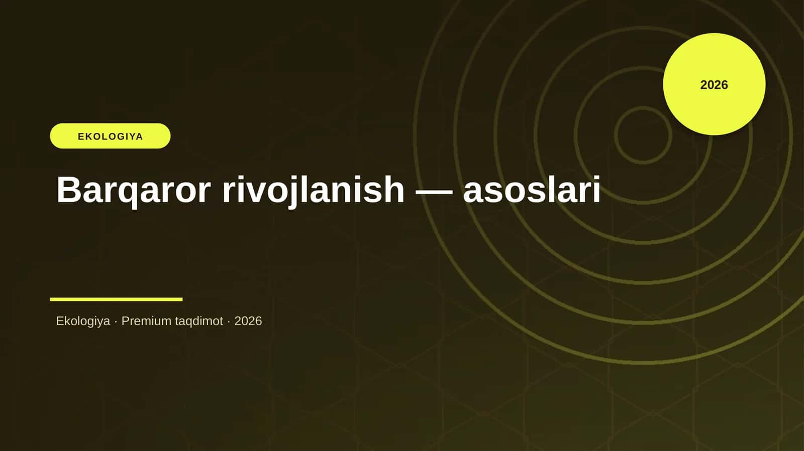 Barqaror rivojlanish — asoslari 1