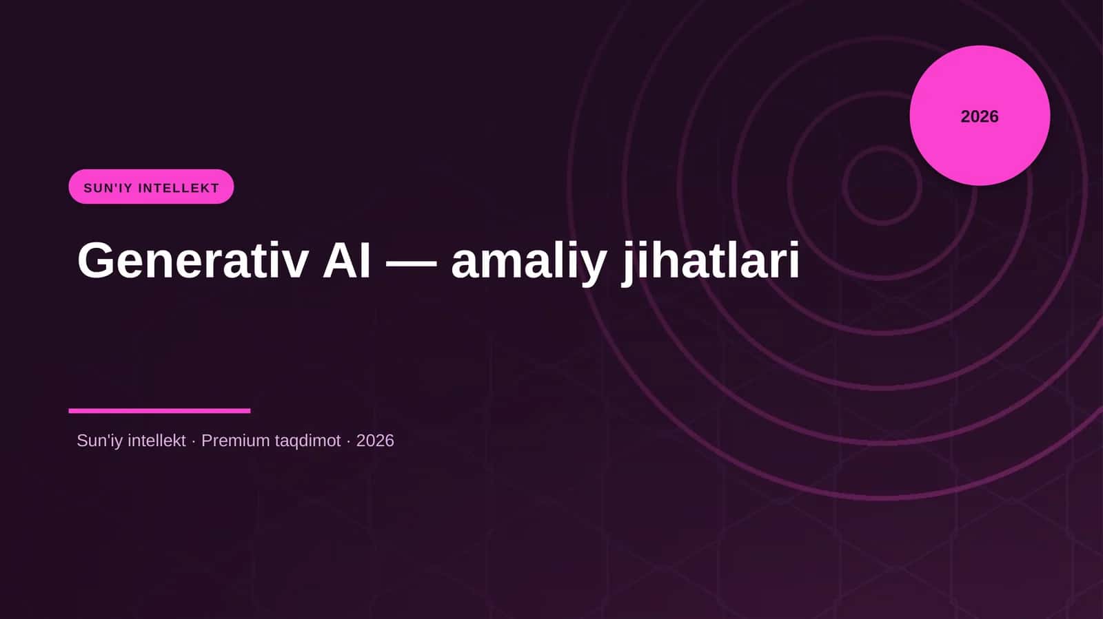 Generativ AI — amaliy jihatlari 1
