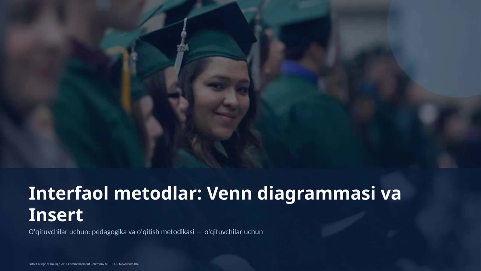 Interfaol metodlar: Venn diagrammasi va Insert 1