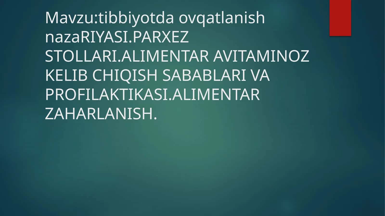 Ovqatlanish 1