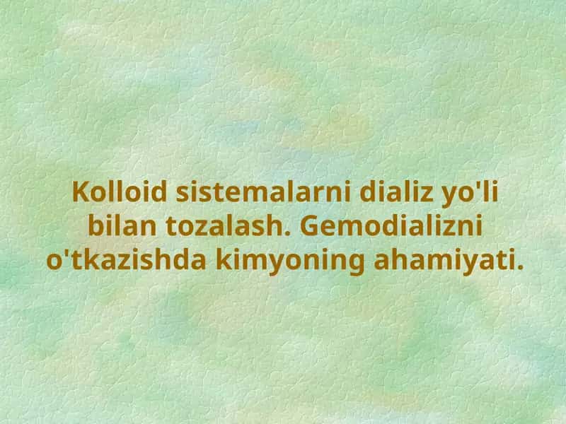 Kolloid sistemalar 1