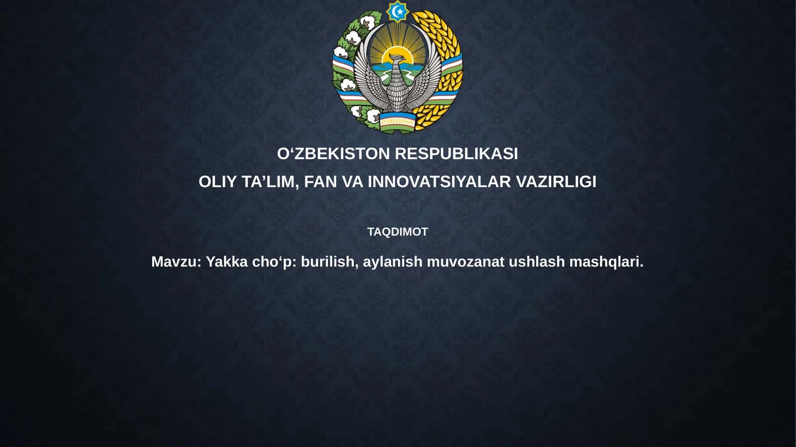 Yakka cho'p 1