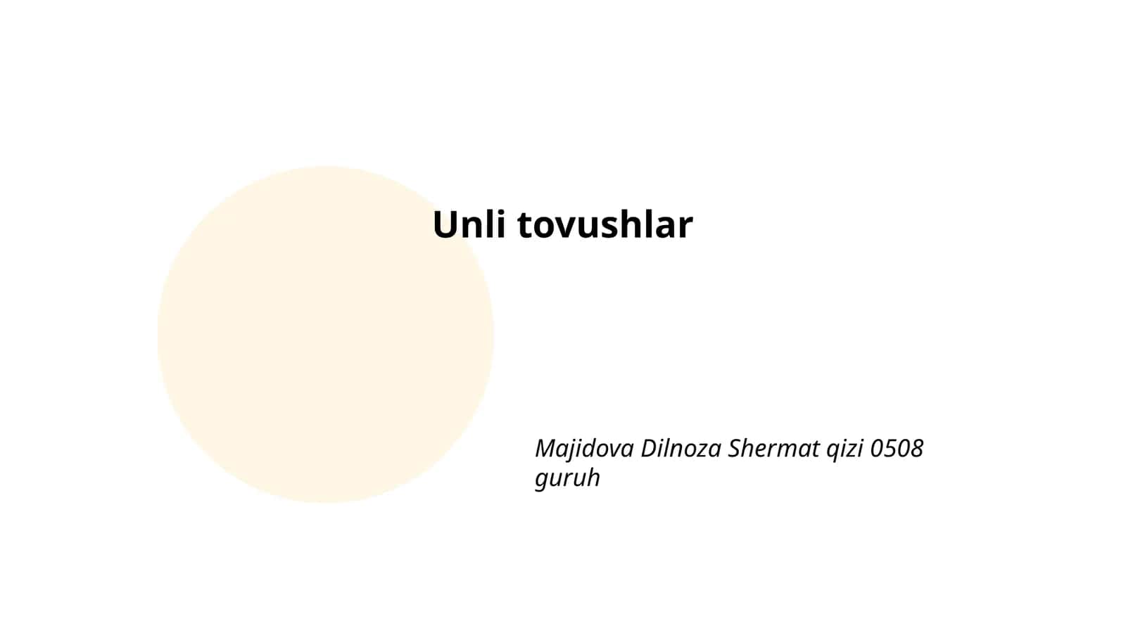 Unli tovushlar 1