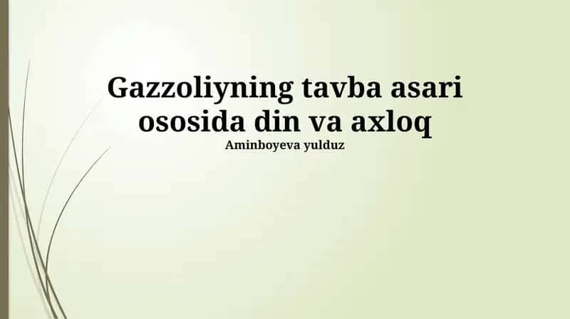 G'azzoliyning Tavba Asari 1