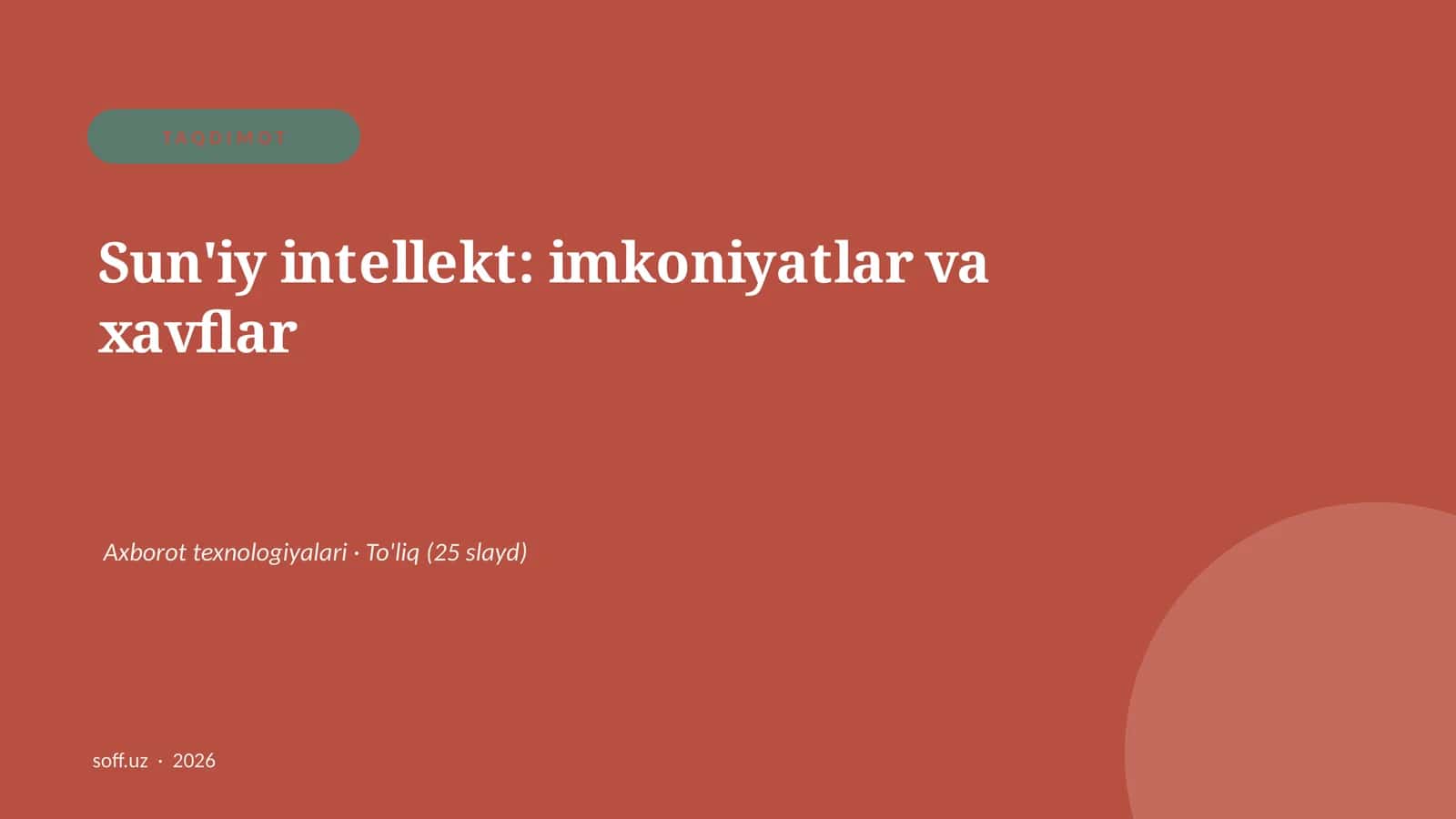 Sun'iy intellekt: imkoniyatlar va xavflar 1