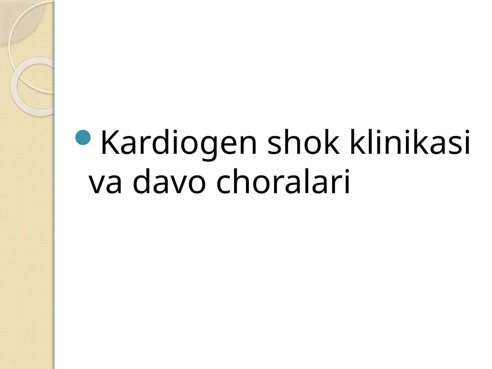 Kardiogen shok klinikasi va davo choralari 1