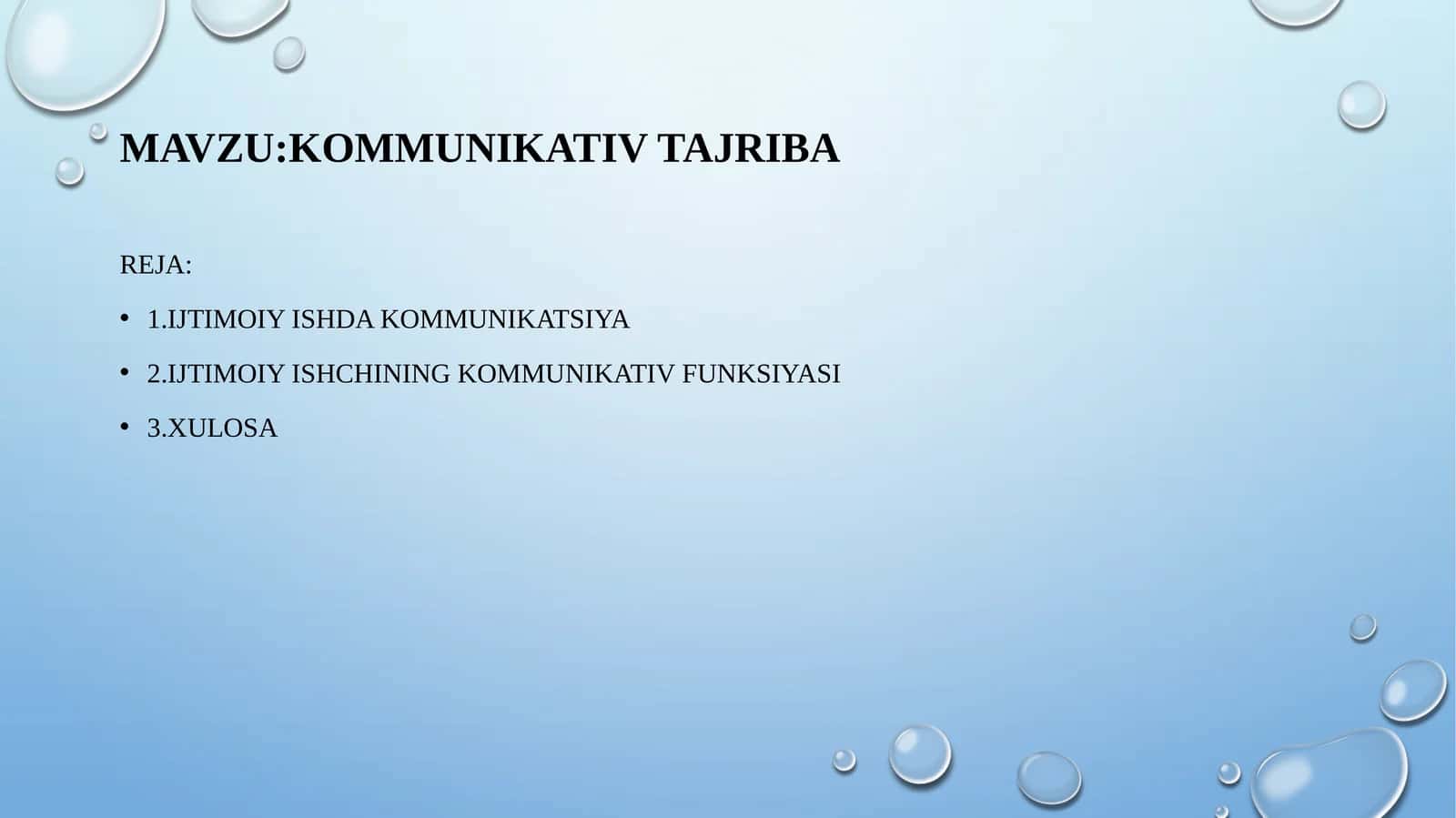 Kommunikativtajriba 1