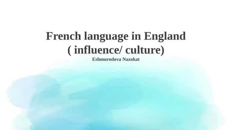 French language in England 1
