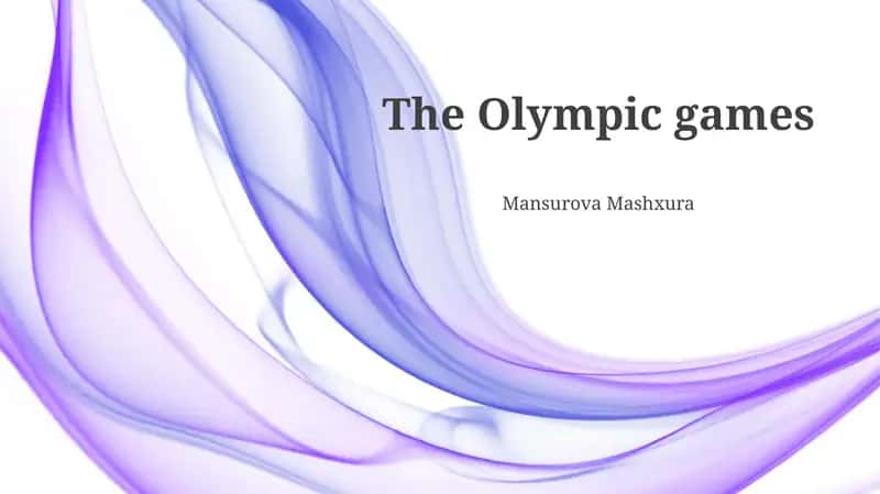 The Olympic games 1