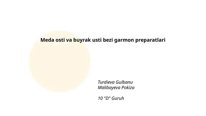 Meda osti va buyrak usti bezi garmon preparatlari 1