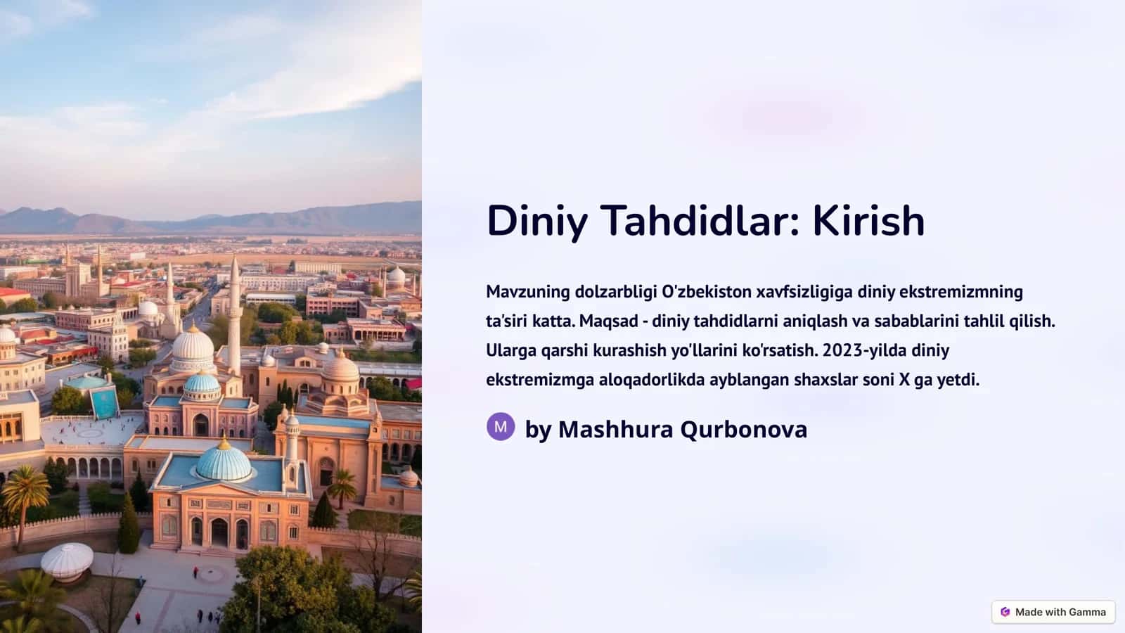 Diniy Tahdidlar: Kirish 1