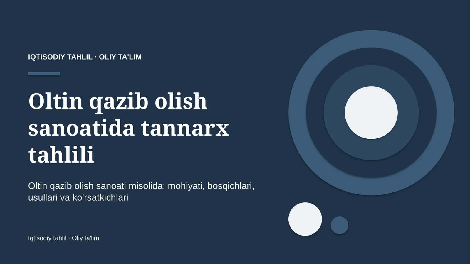 oltin qazib olish sanoatida tannarx tahlili 7769 1