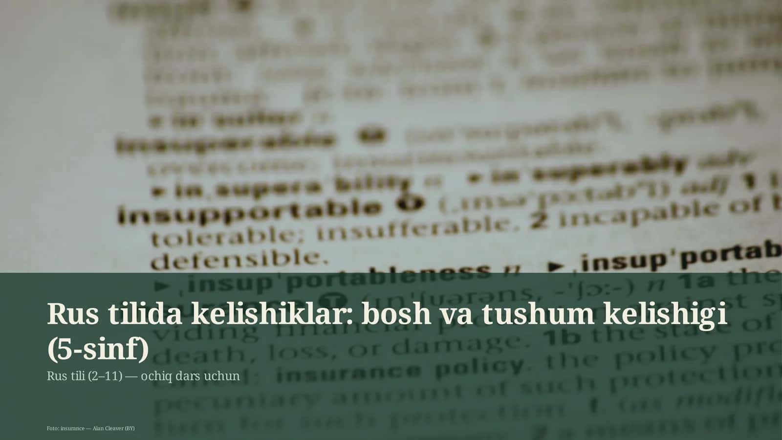 Rus tilida kelishiklar: bosh va tushum kelishigi (5-sinf) 1