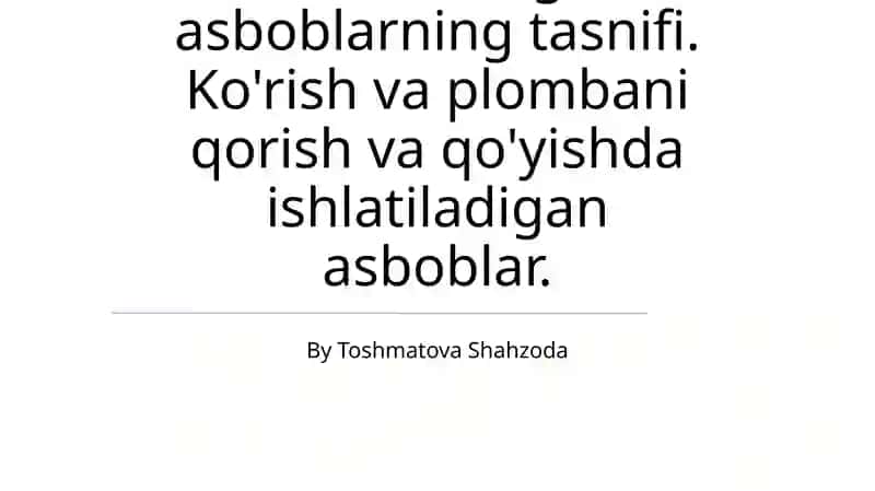 Stomatologik asboblarning tasnifi