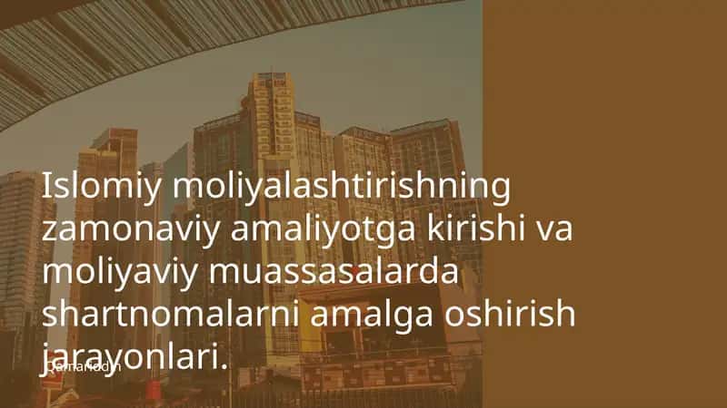Islomiy Moliyalashtirish Tamoyillari 1