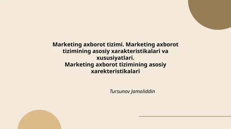 Marketing axborot tizimi 1