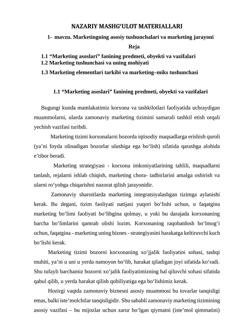 NAZARIY MASHGʻULOT MATERIALLARI 1