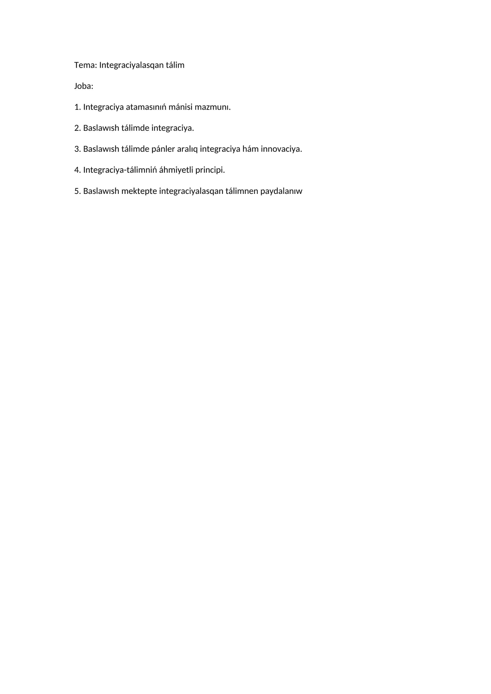 Integraciyalasqan tálim 1
