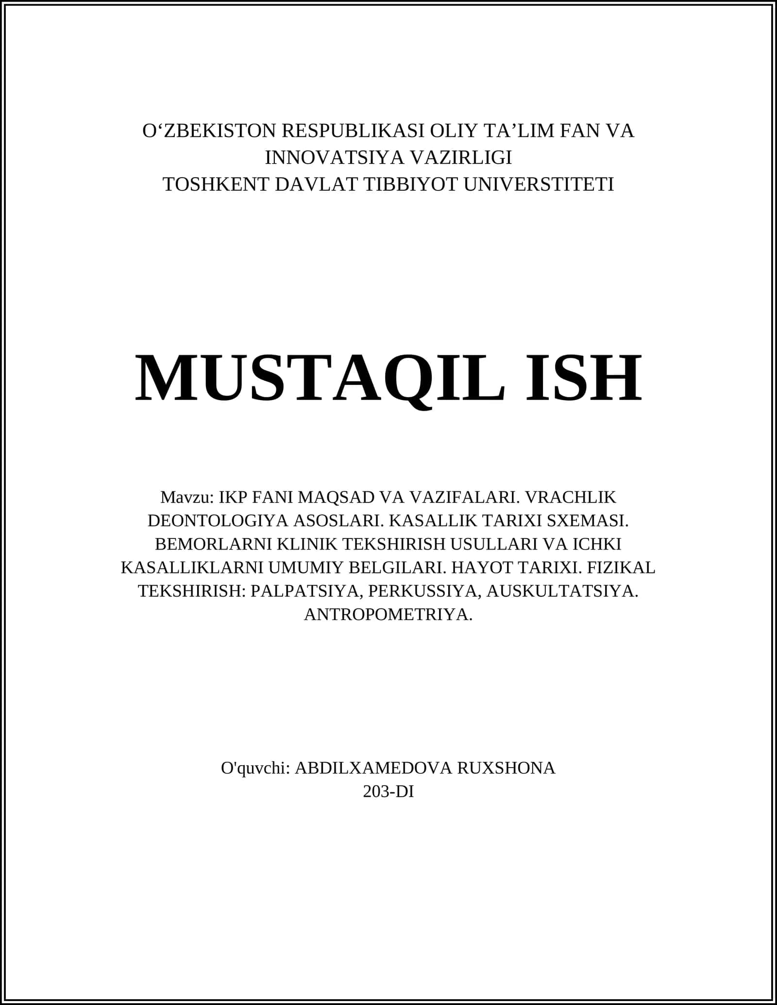IKP FANI MAQSAD VA VAZIFALARI 1