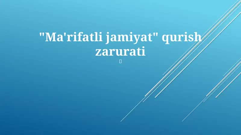 Ma'rifatli jamiyat 1