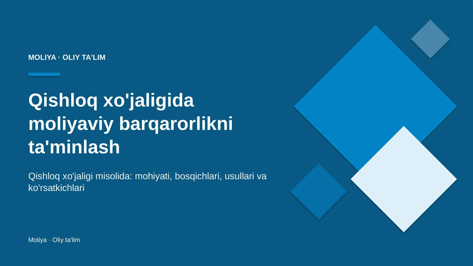 qishloq xo'jaligida moliyaviy barqarorlikni ta'minlash 9558 1