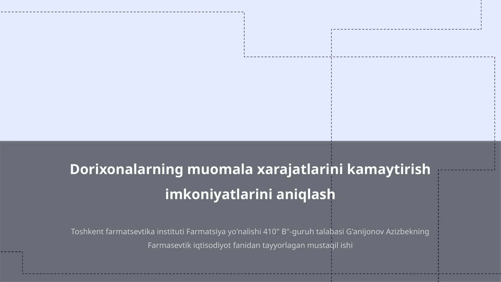 Dorixonal muomala xarajatlari 1