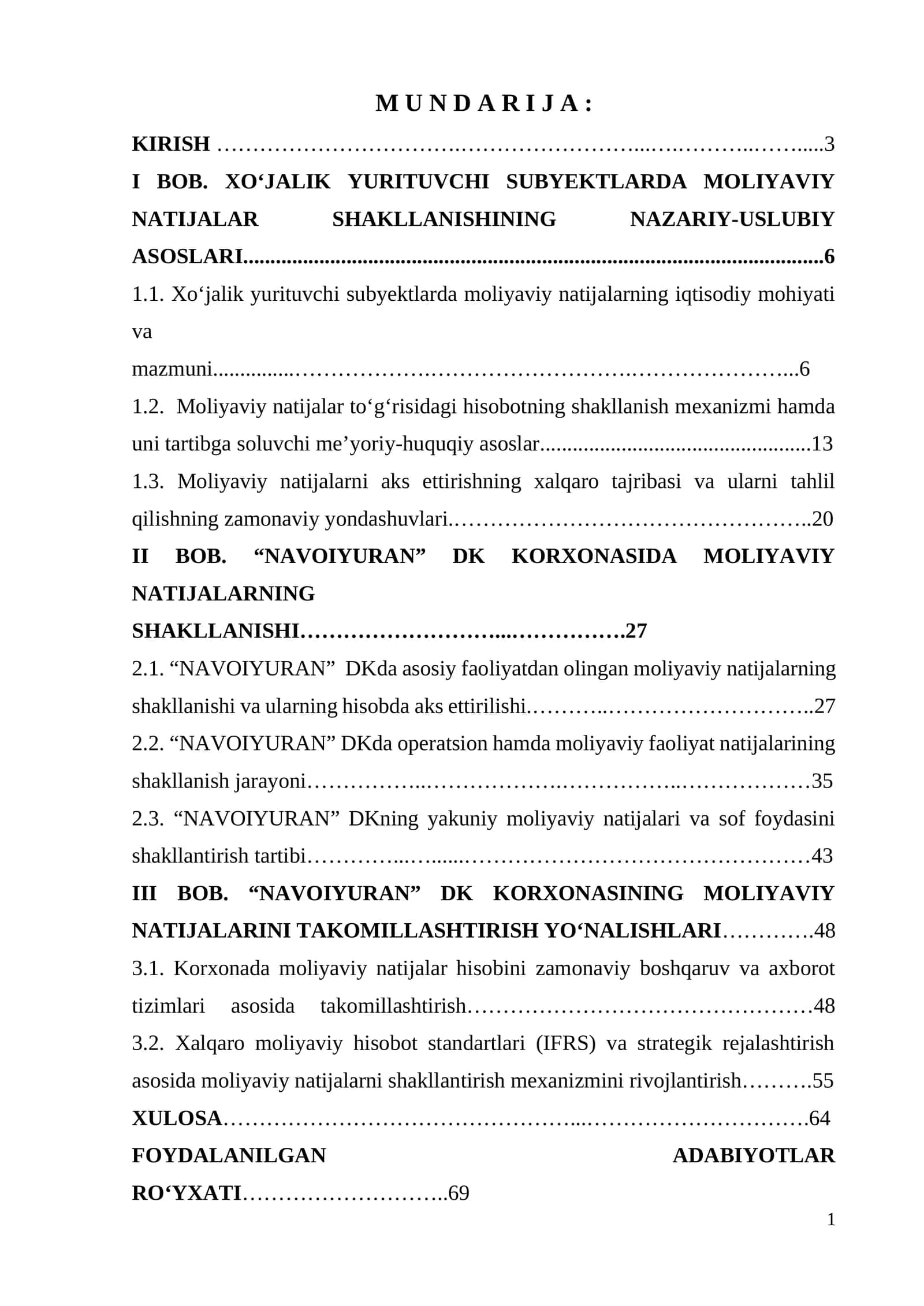 Xо‘jаlik yurituvchi subyektlаrdа mоliyаviy nаtijаlаrning shakllanishi 1