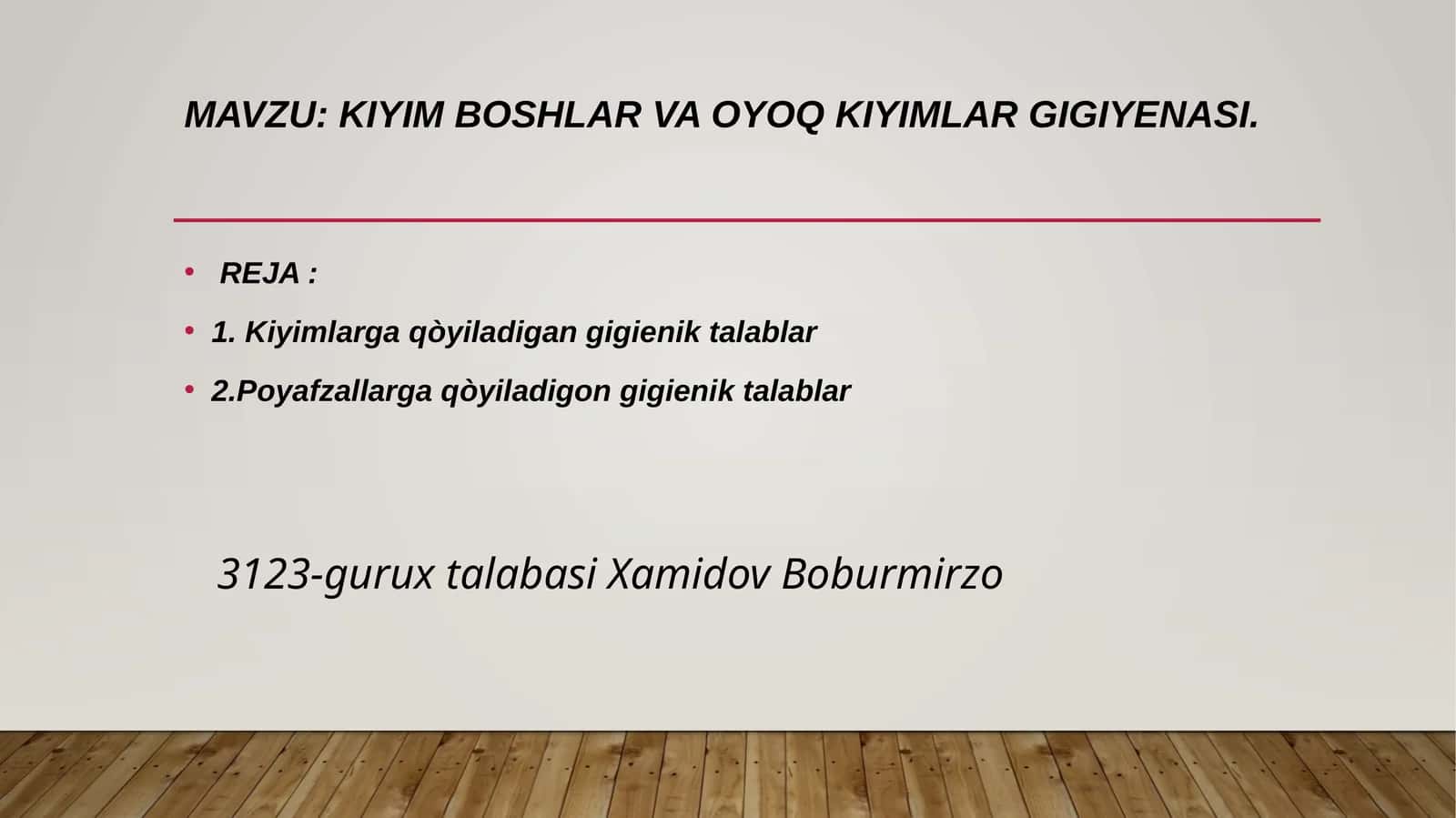 Kiyimboshlar va oyoq kiyimlarga gigiyenik talablar 1