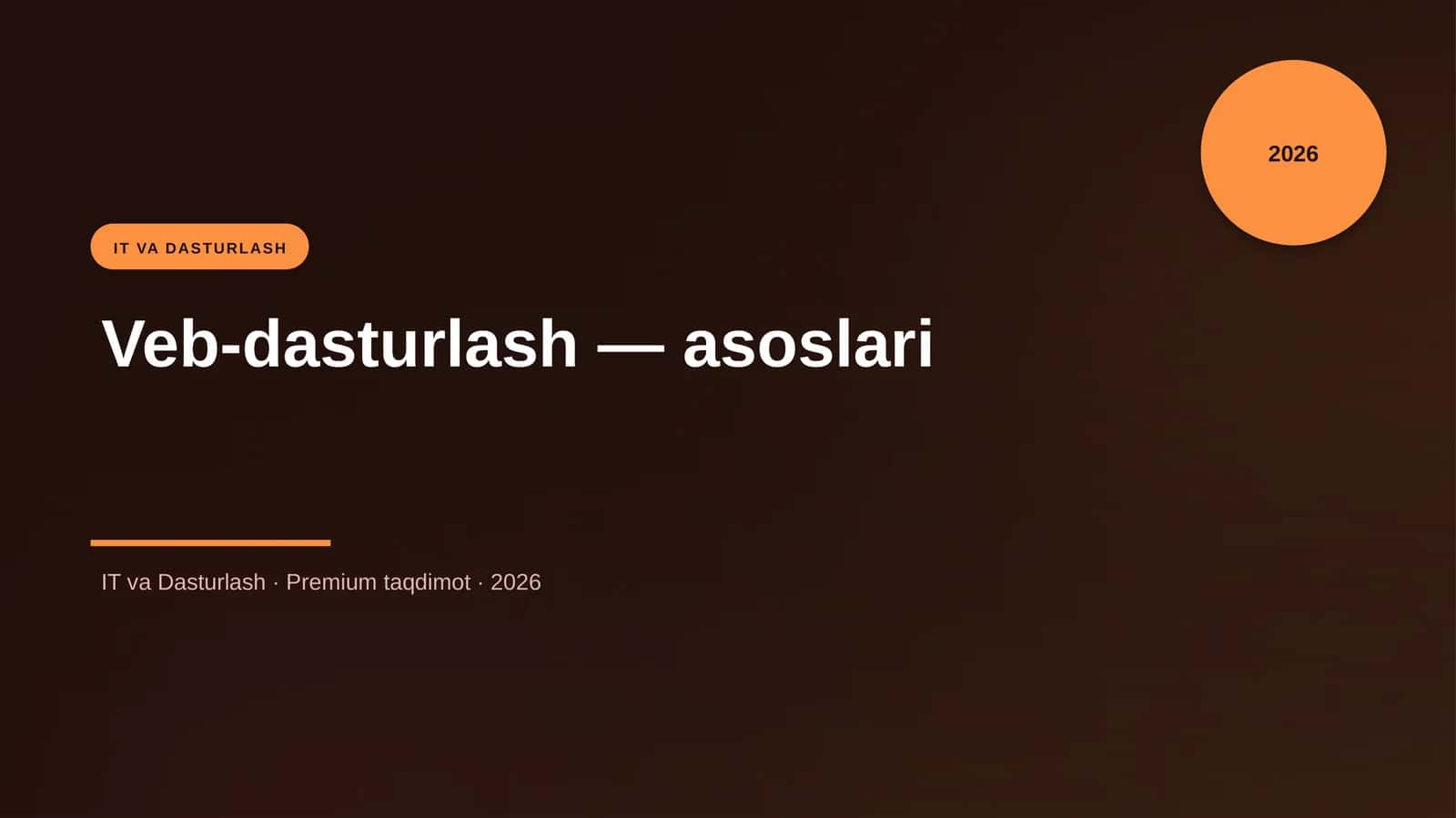 Veb-dasturlash — asoslari 1
