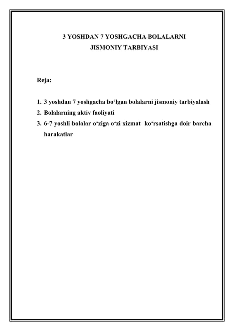 3 YOSHDAN 7 YOSHGACHA BOLALARNI JISMONIY TARBIYASI 1