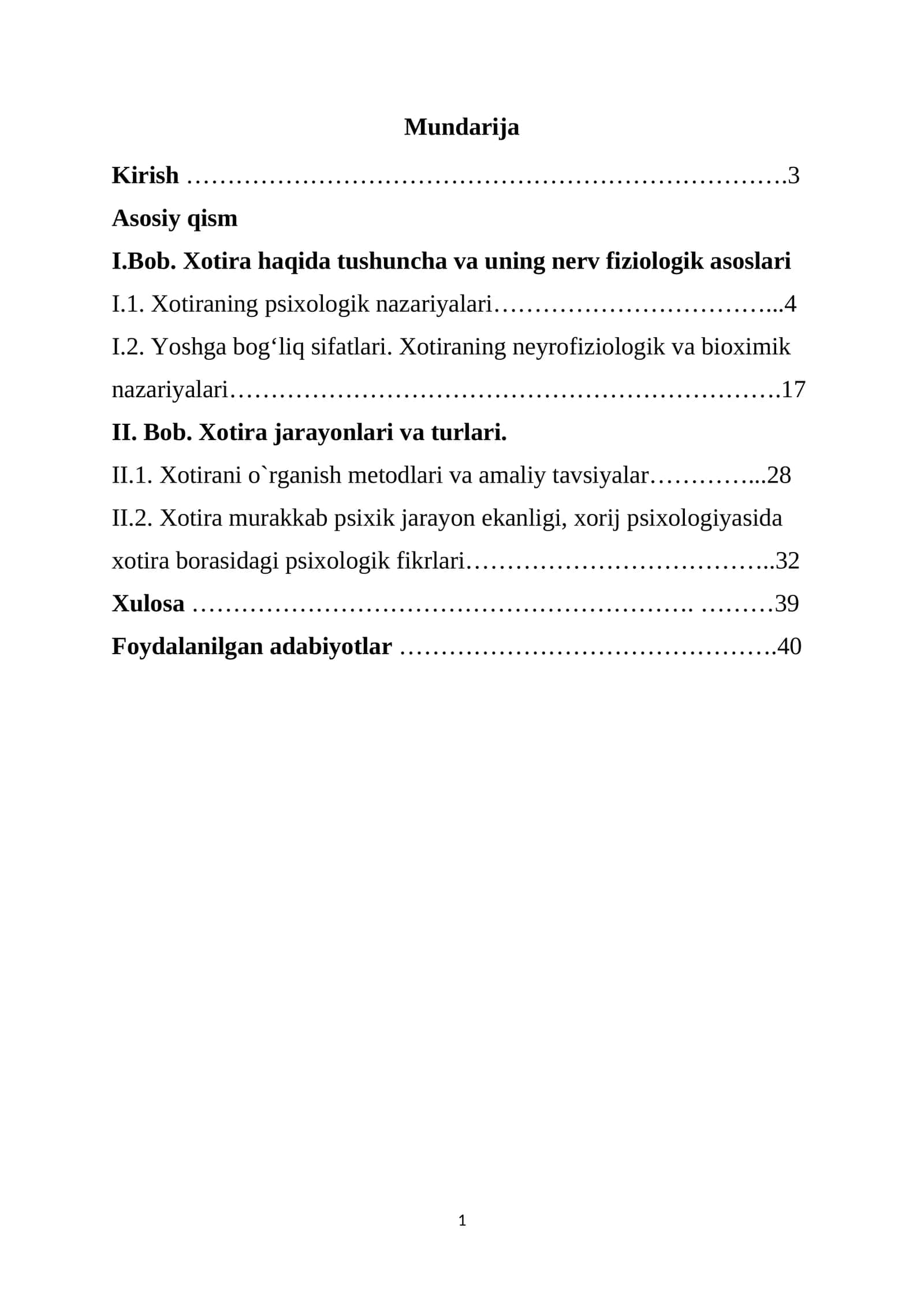 Xotira turlari 1