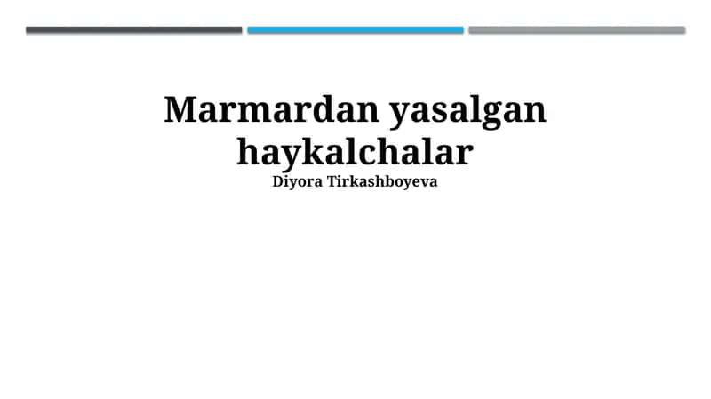 Marmar Haykalchalar Tarixi 1