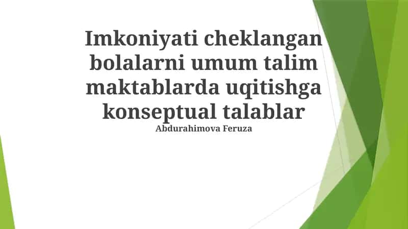 Inklyuziv ta'lim muhitini yaratish 1