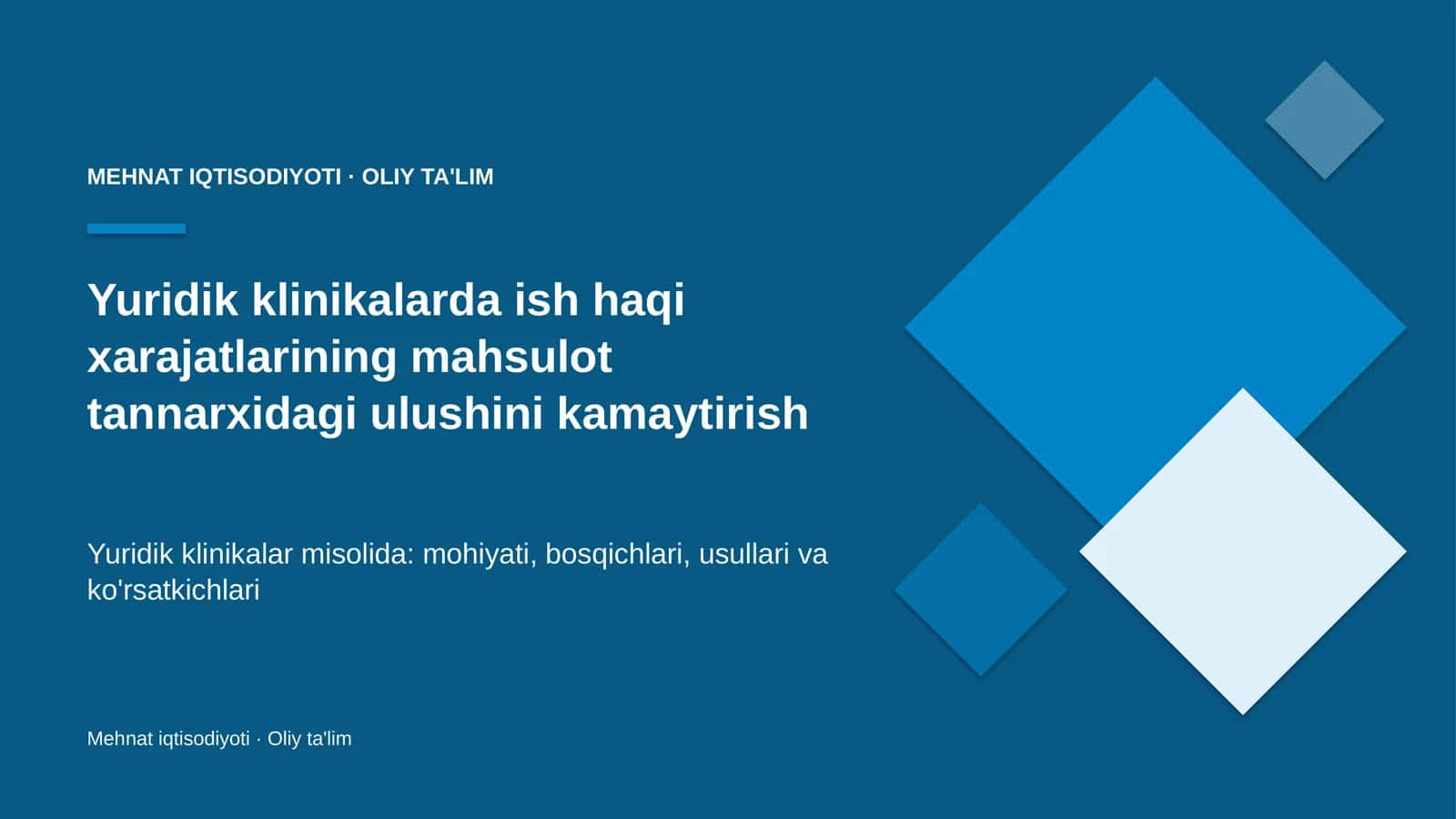 yuridik klinikalarda ish haqi xarajatlarining mahsulot tannarxidagi ulushini kamaytirish 3580 1