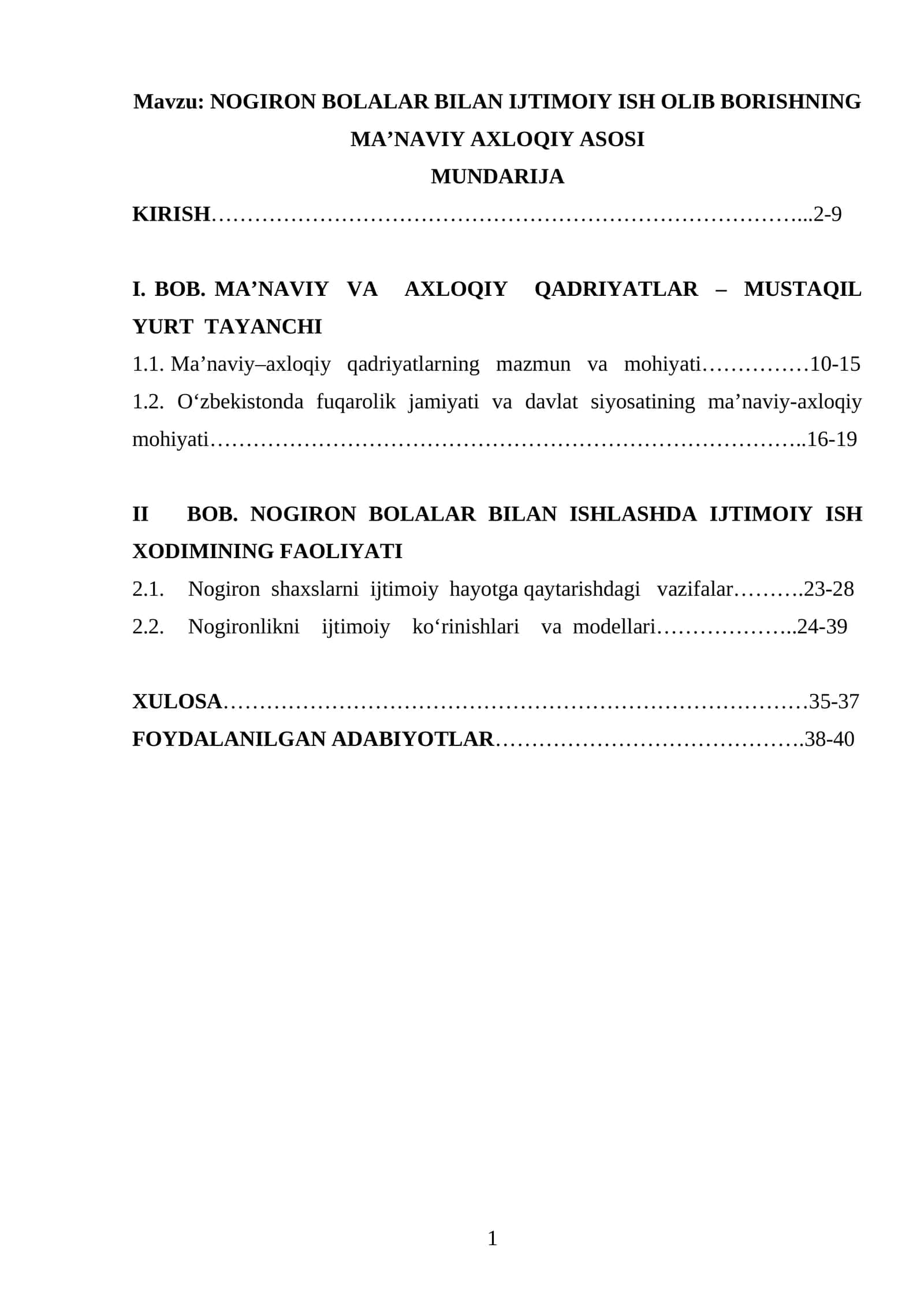 NOGIRON BOLALAR BILAN IJTIMOIY ISH OLIB BORISHNING MA’NAVIY AXLOQIY ASOSI 1