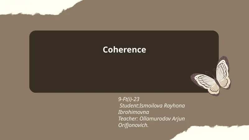 Coherence 1