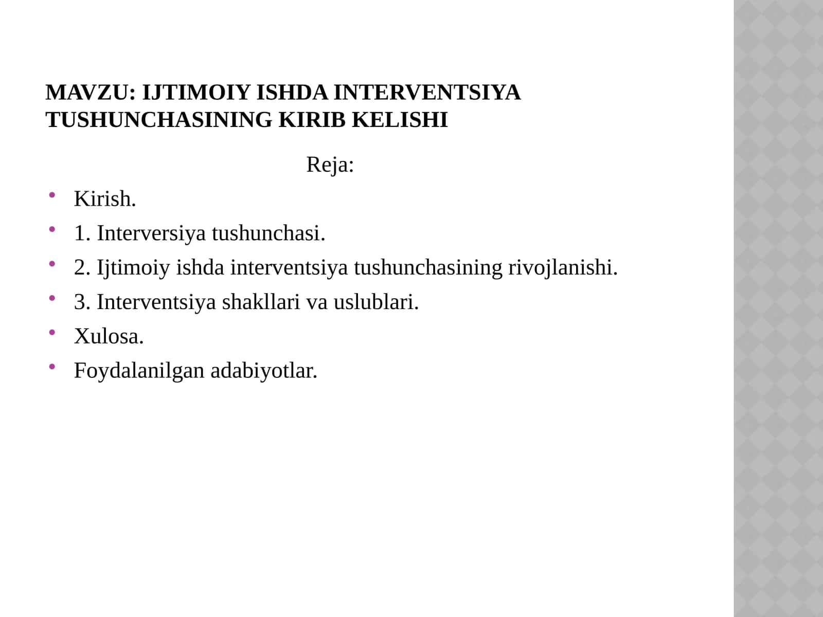 ijtimoiy ishda interventsiya tushunchasining kirib kelishi 1