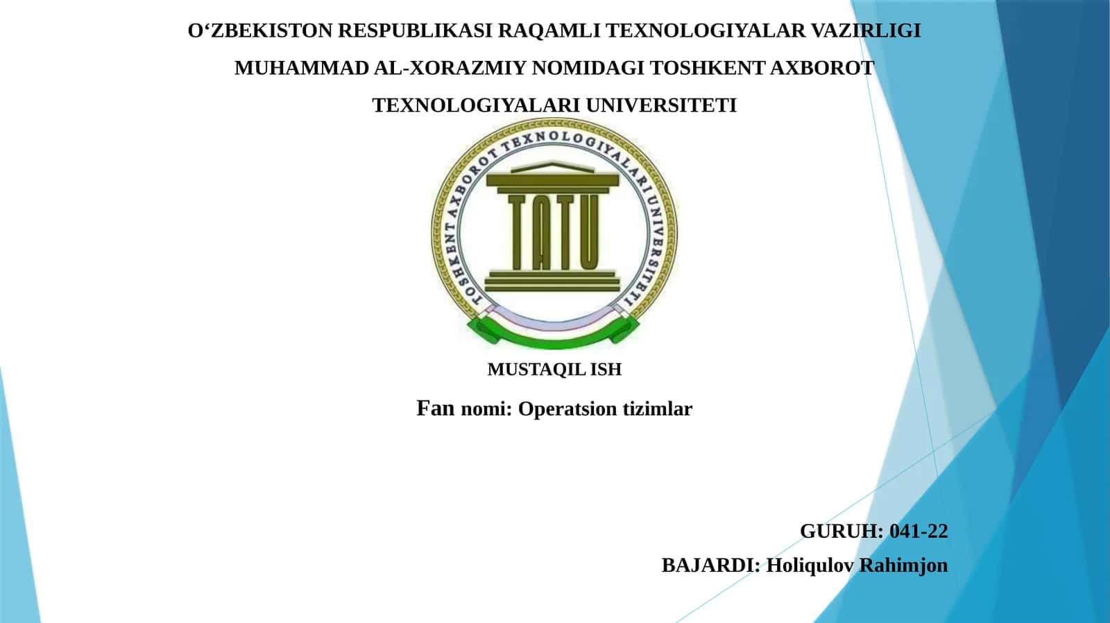 Ikkinchi avlod operatsion tizimlarining xususiyatlari 1