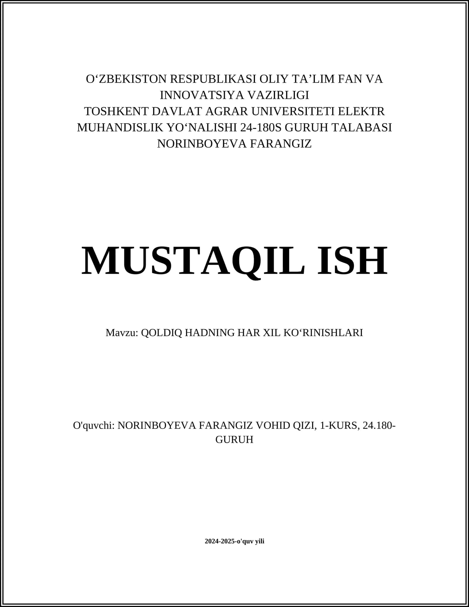 Qoldiqning Har Xil Ko'rinishlari 1