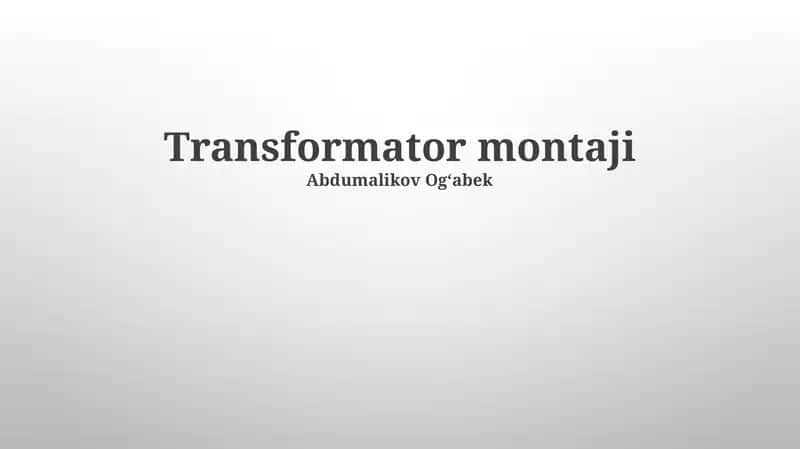 Transformator montaji 1