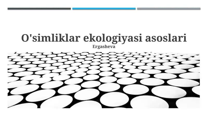 O'simliklar ekologiyasi asoslari 1