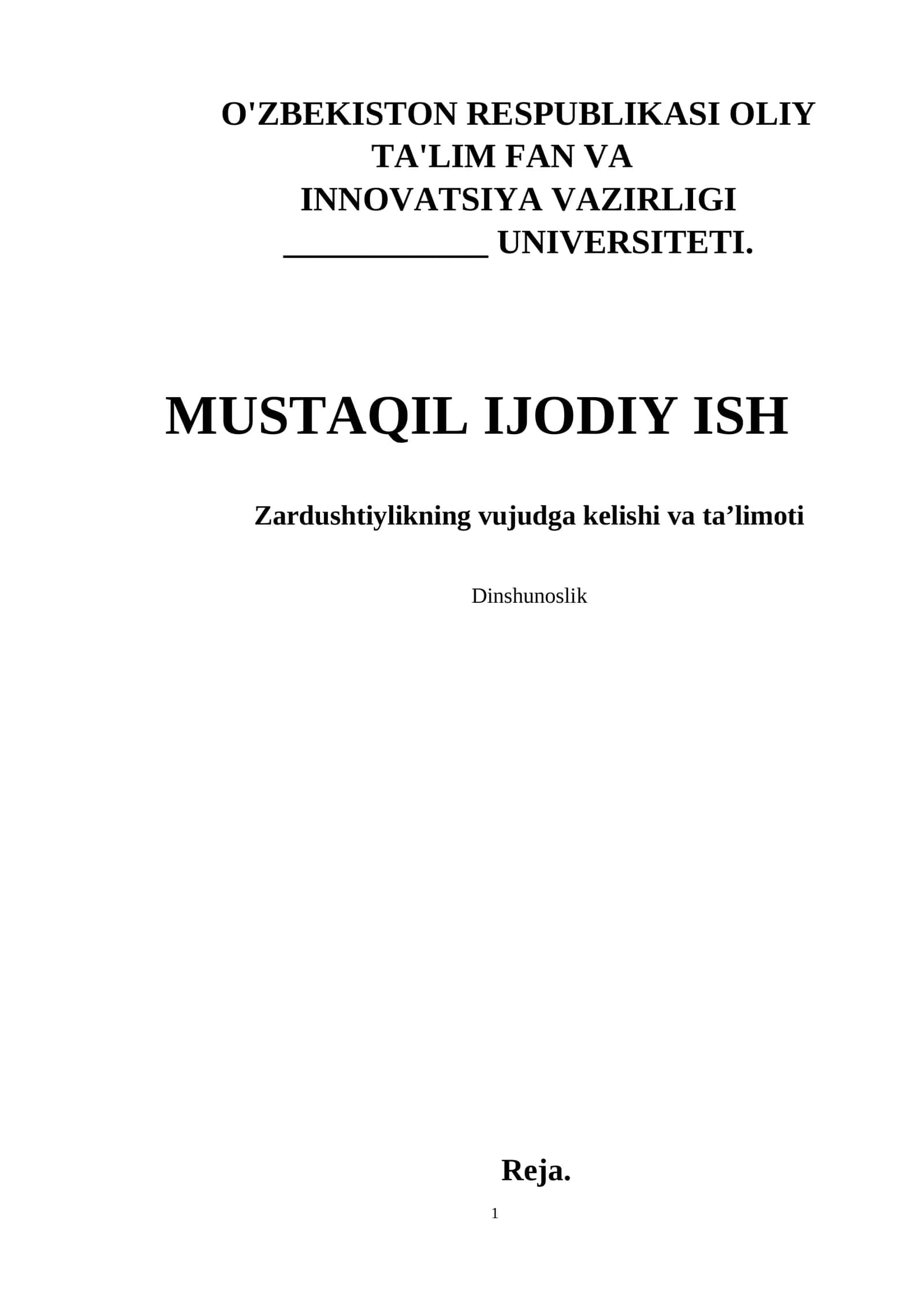 Zardushtiylikning vujudga kelishi va ta’limoti 1