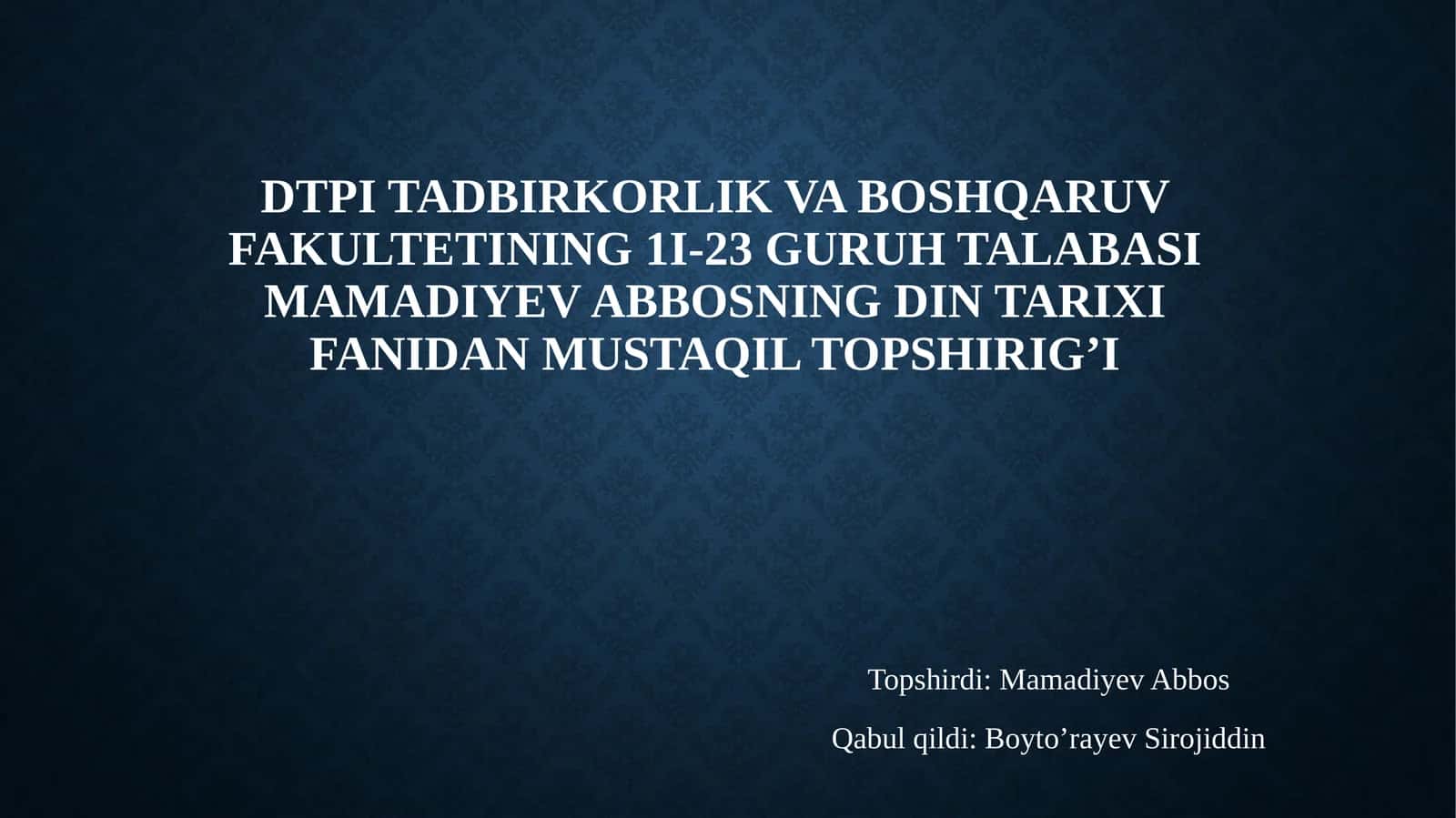 DINIY BAG’RIKENGLIK SOHASIDA OLIB BORGAN OQILONA SIYOSATI 1