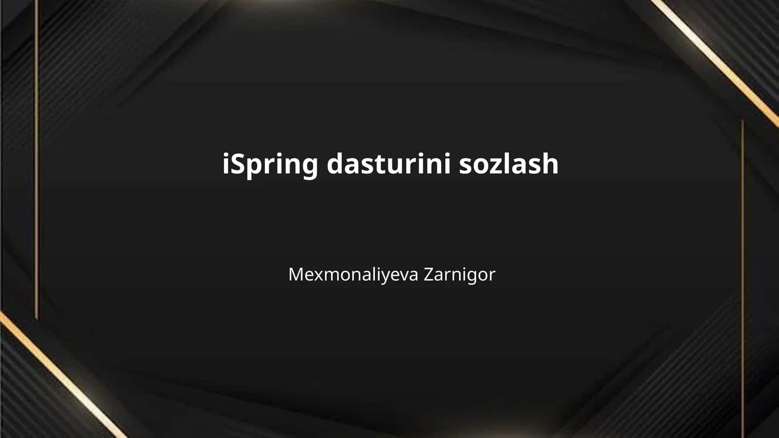 iSpring dasturini sozlash 1