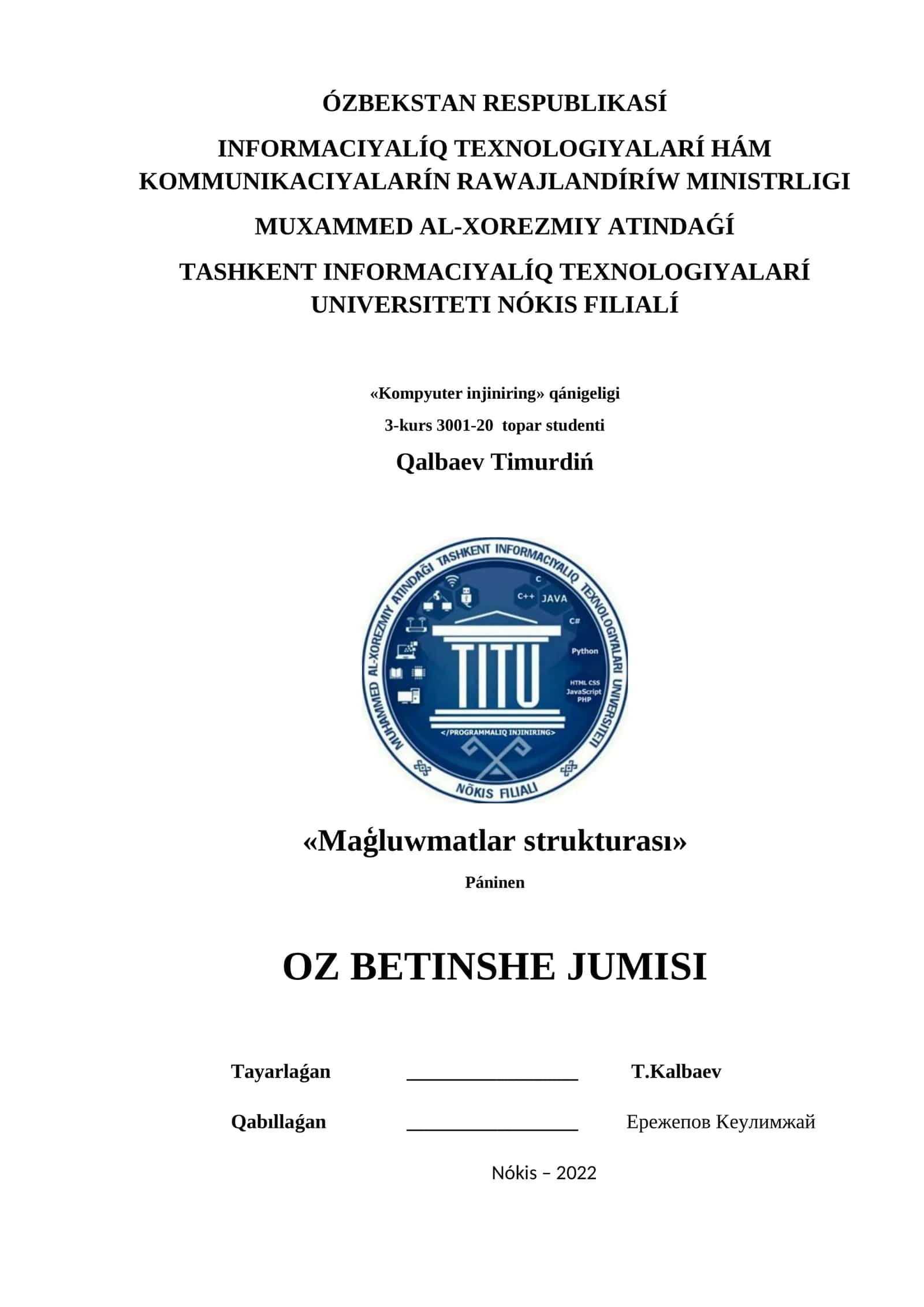 Maģluwmatlar strukturası 1