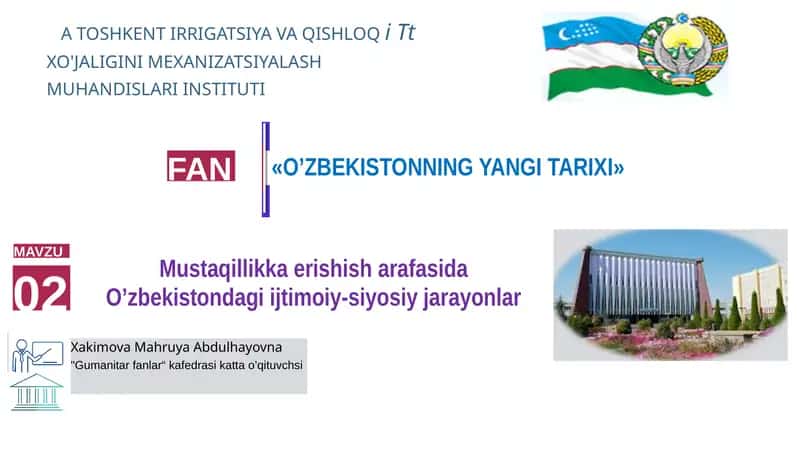 O’zbekistondagi ijtimoiy-siyosiy jarayonlar 1